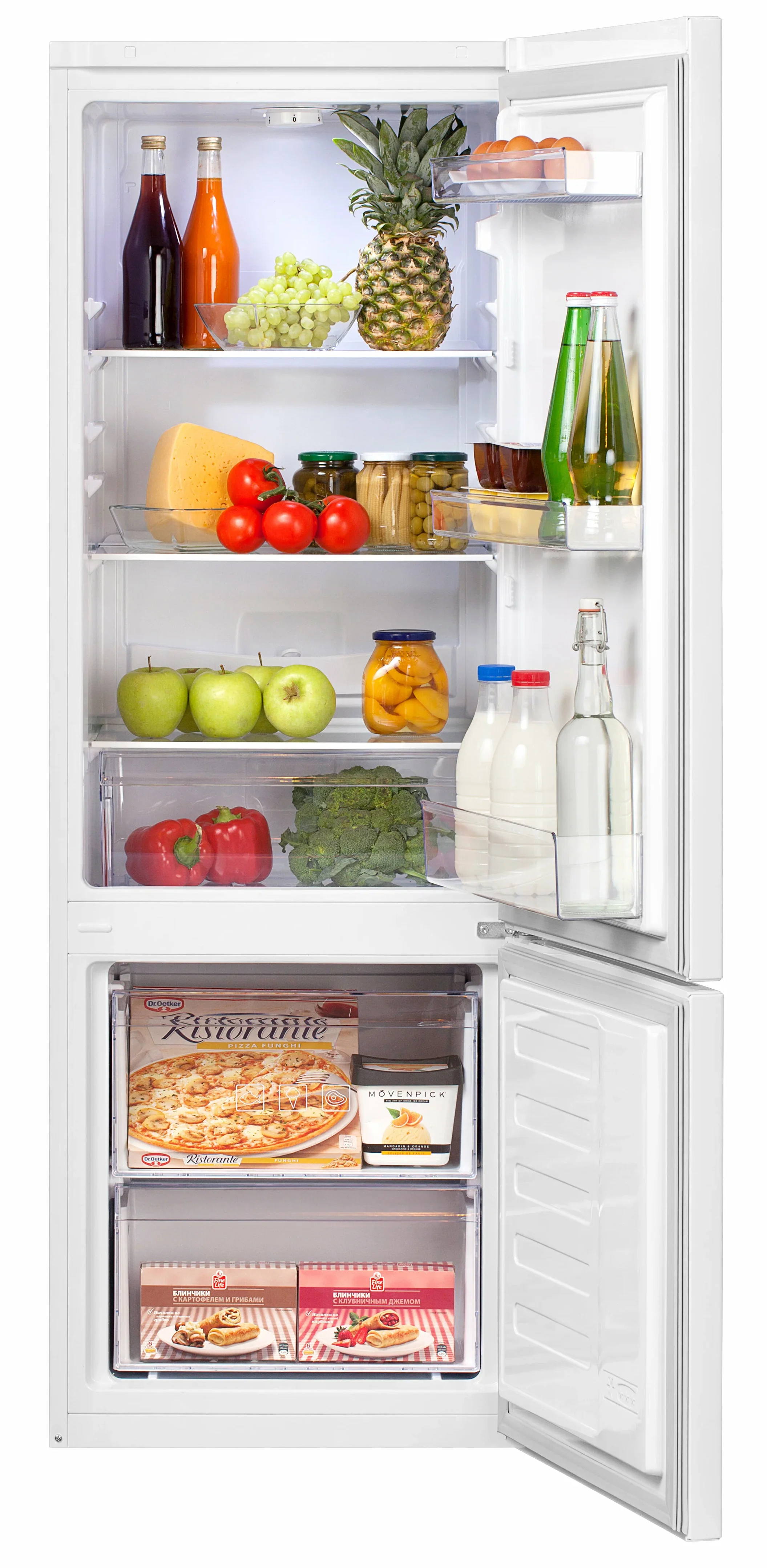 Холодильник двух кам нижн мороз Beko B1RCSK251G 158x54x60 см. капельное/ручное 250 л. серый