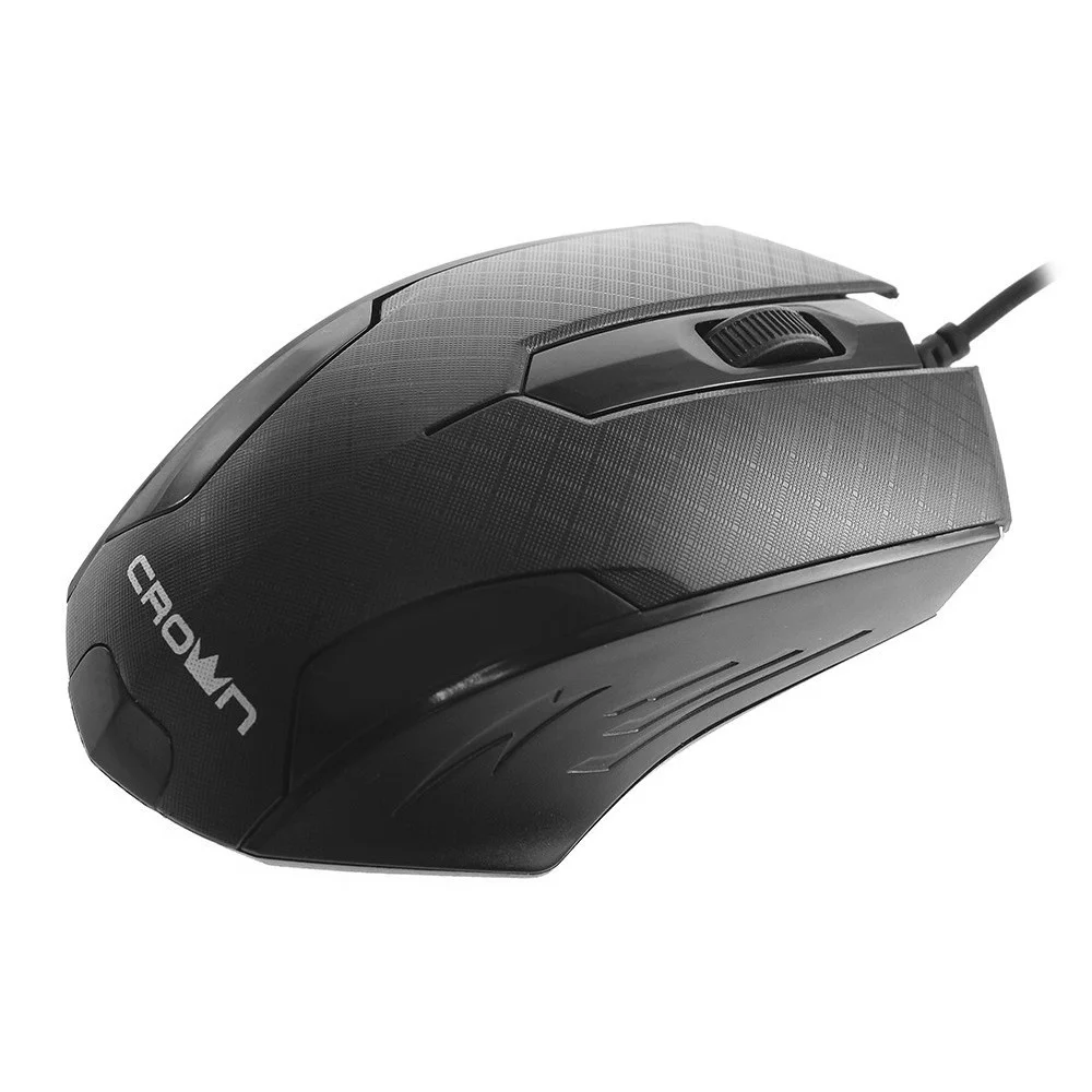 Мышь проводная Crown CMM-100 черный, 1000 dpi, USB, кнопки - 3