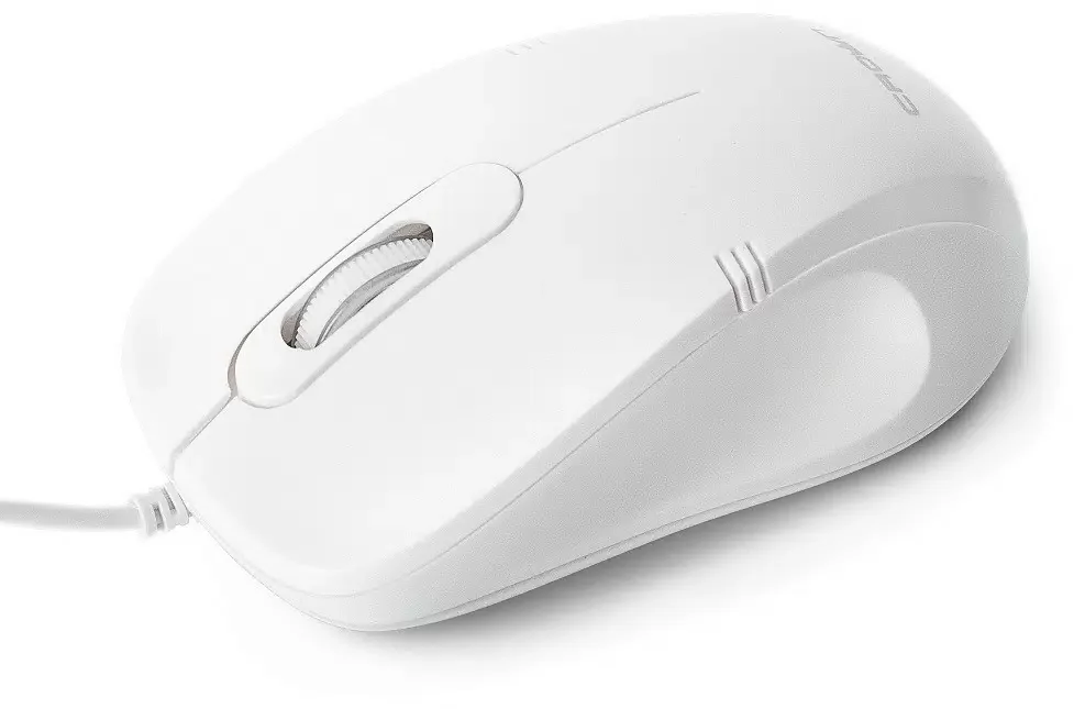 Мышь проводная Crown CMM-502 белый, 1000 dpi, USB, кнопки - 3