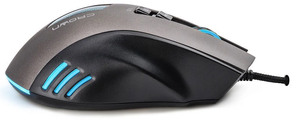 Мышь проводная Crown Gaming CMXG-711 черный, 4000 dpi, USB, кнопки - 8
