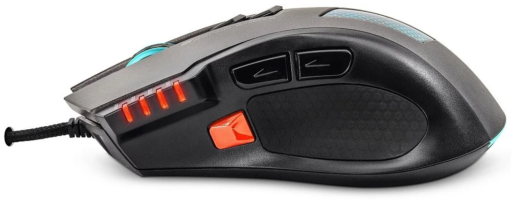 Мышь проводная Crown Gaming CMXG-711 черный, 4000 dpi, USB, кнопки - 8