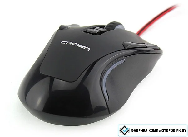Мышь проводная Crown Gaming CMXG-804 черный, 2000 dpi, USB, кнопки - 9