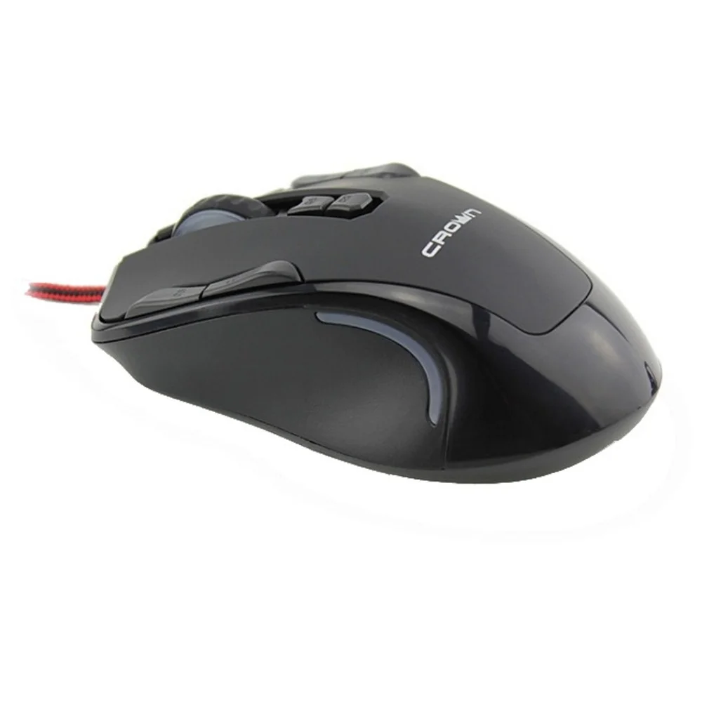 Мышь проводная Crown Gaming CMXG-804 черный, 2000 dpi, USB, кнопки - 9