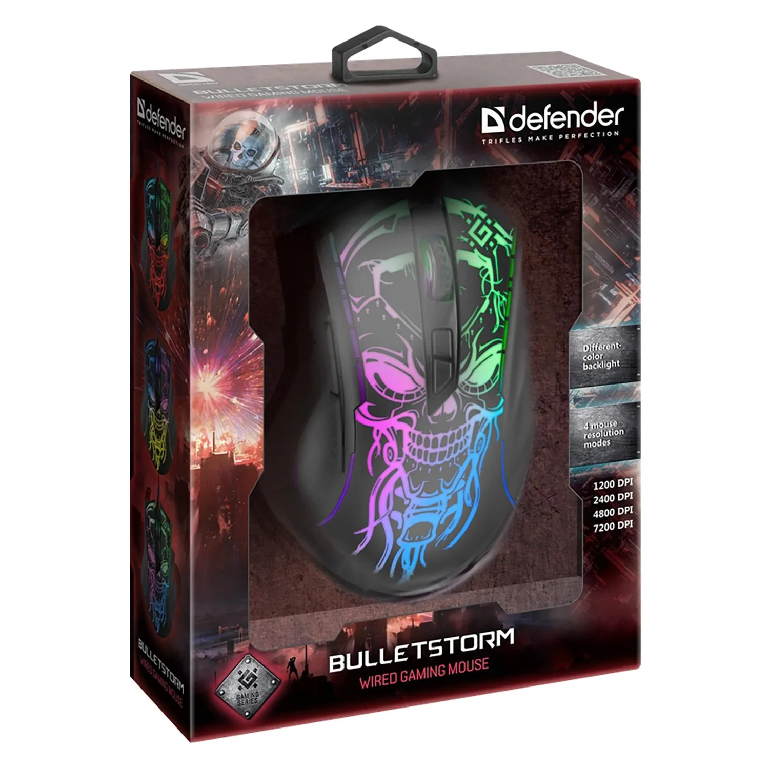 Мышь проводная Defender Bulletstorm GM-928 черный, 7200 dpi, USB, кнопки - 7