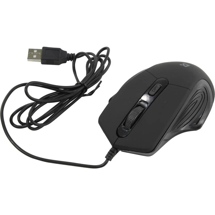 Мышь проводная Defender Datum MB-347 черный, 1600 dpi, USB, кнопки - 4