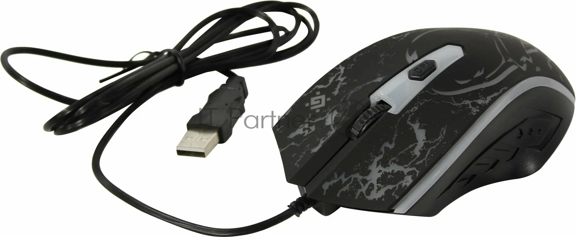 Мышь проводная Defender Overmatch GM-069 черный, 2400 dpi, USB, кнопки - 4
