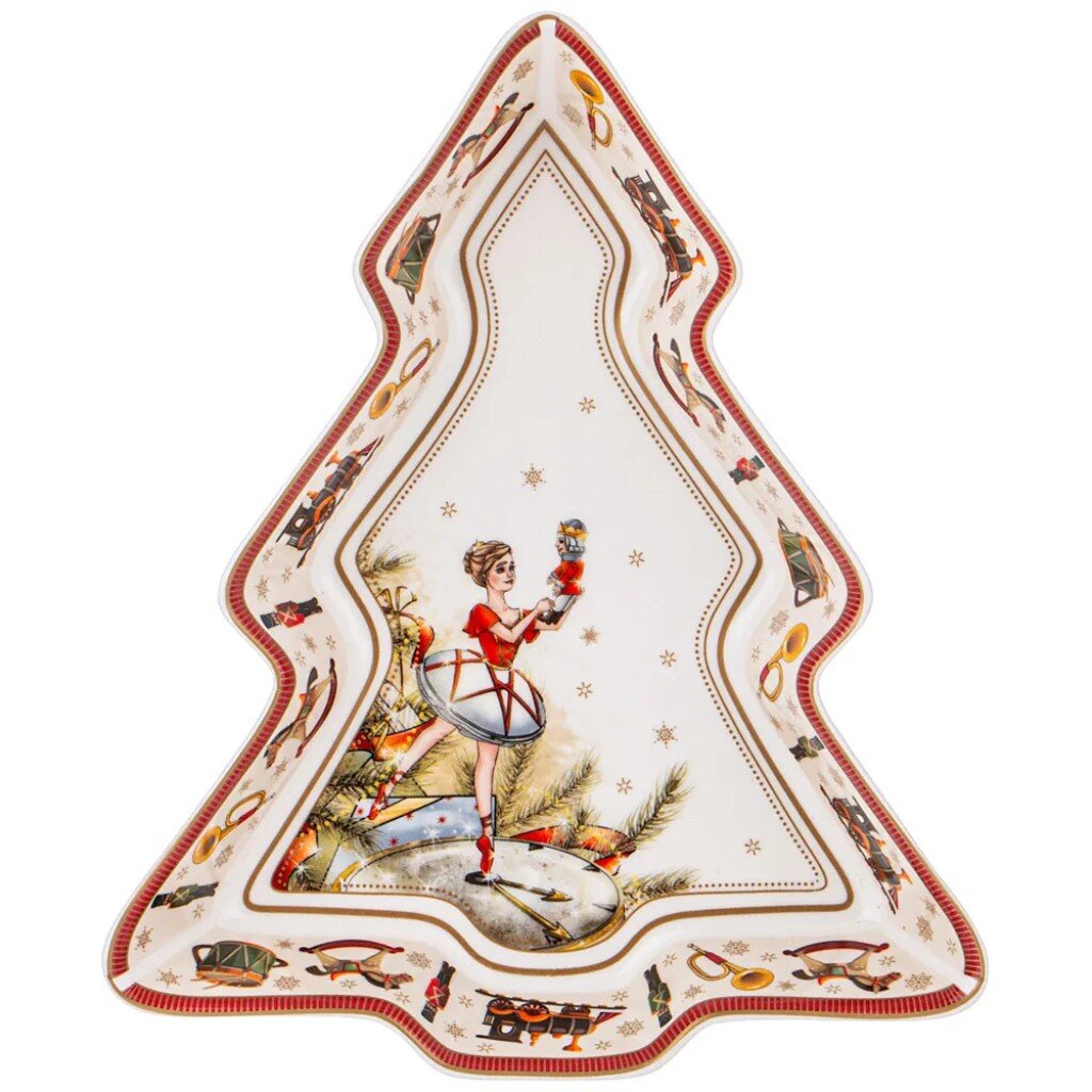 ARTI-M БЛЮДО LEFARD "ЩЕЛКУНЧИК" ЕЛКА 25Х21Х4СМ (КОР=8ШТ.)