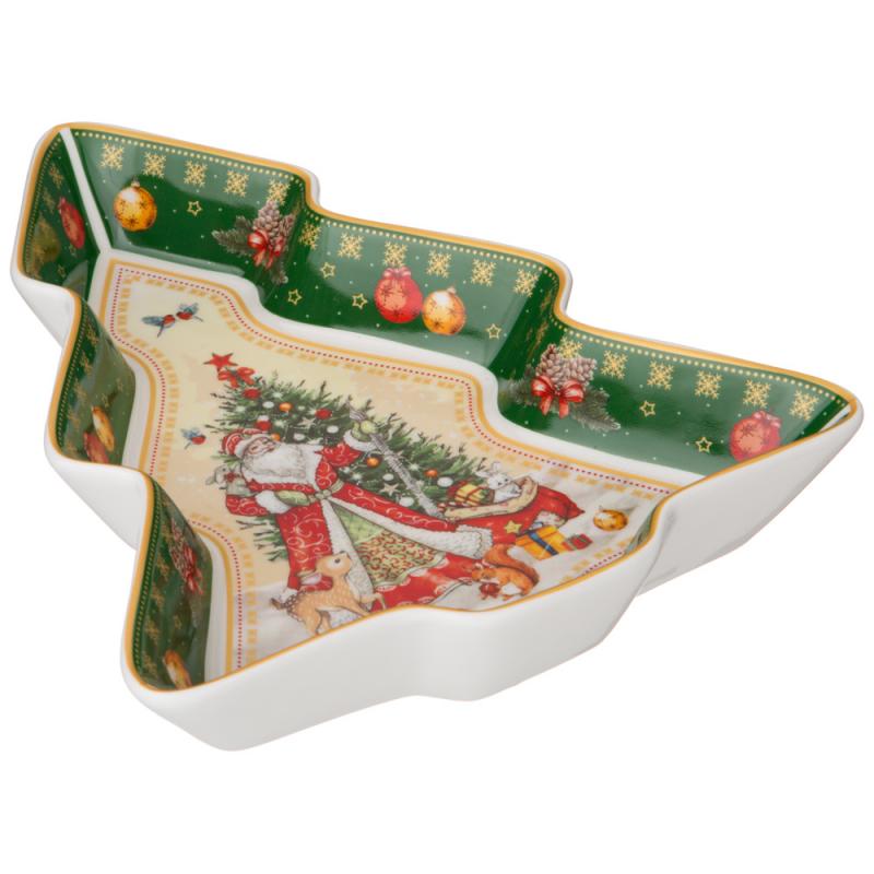 ARTI-M БЛЮДО-ЕЛКА LEFARD "ДЕД МОРОЗ" 25Х21Х4 СМ ЗЕЛЕНОЕ