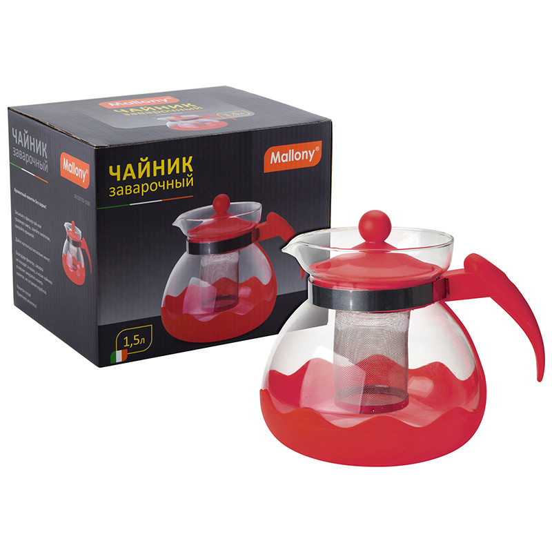 СКР Чайник заварочный DECOTTO-1500, объем: 1,5 л, с пластик ручкой, фильтр из нерж стали