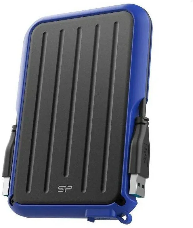 Внешний HDD 2.5" Silicon Power Armor A66, 2TB, USB 3.2 Gen 1 Type-A, 5400 rpm, черно-синий