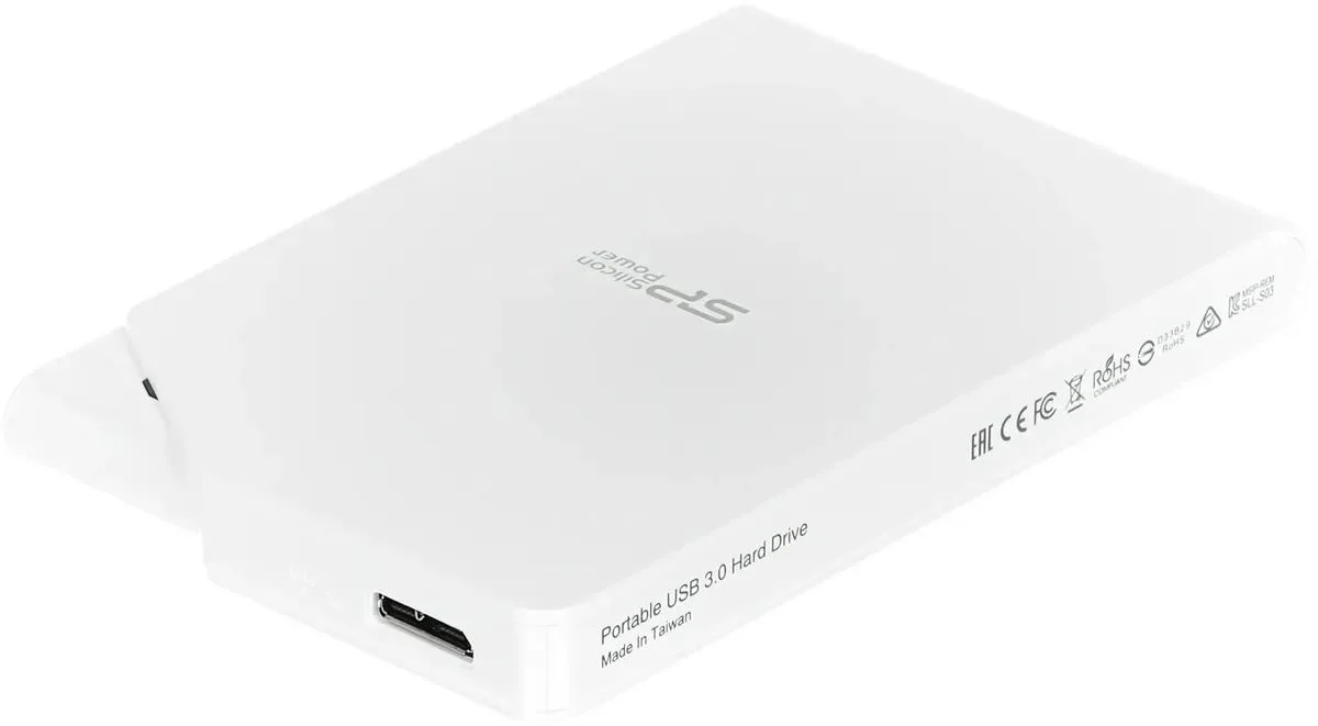 Внешний HDD 2.5" Silicon Power Stream S03, 1TB, USB 3.2 Gen 1 Type-A, 5400 rpm, белый