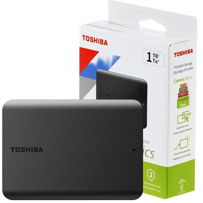 Внешний HDD 2.5" Toshiba Canvio Basics, 1TB, USB 3.2 Gen 1 Type-A, 5400 rpm, черный (аналог HDTb410EK3AA)