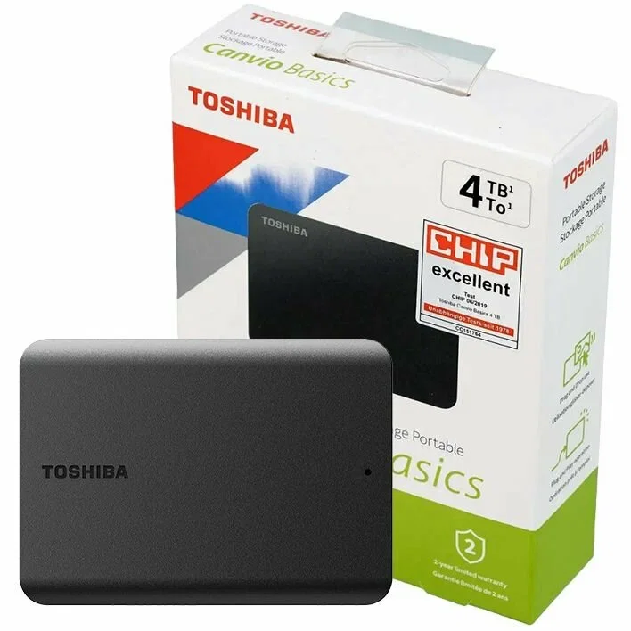 Внешний HDD 2.5" Toshiba Canvio Basics, 4TB, USB 3.2 Gen 1 Type-A, 5400 rpm, черный (аналог HDTb440EK3CA)