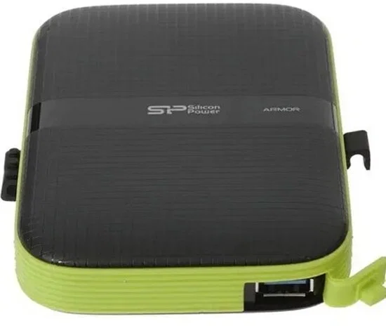 Внешний HDD Silicon Power USB 3.0 4Tb SP040TBPHDA60S3K A60 Armor 2.5" черный/зеленый