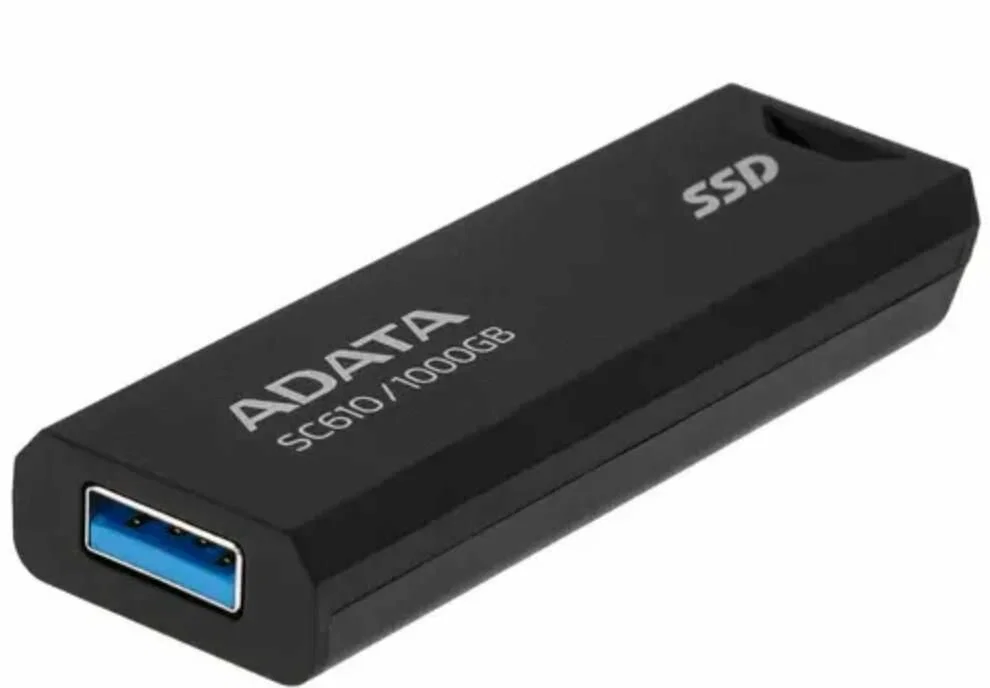 Внешний SSD ADATA SC610, 1TB, USB 3.2 Gen 2 Type-A, R/W 550/500, черный