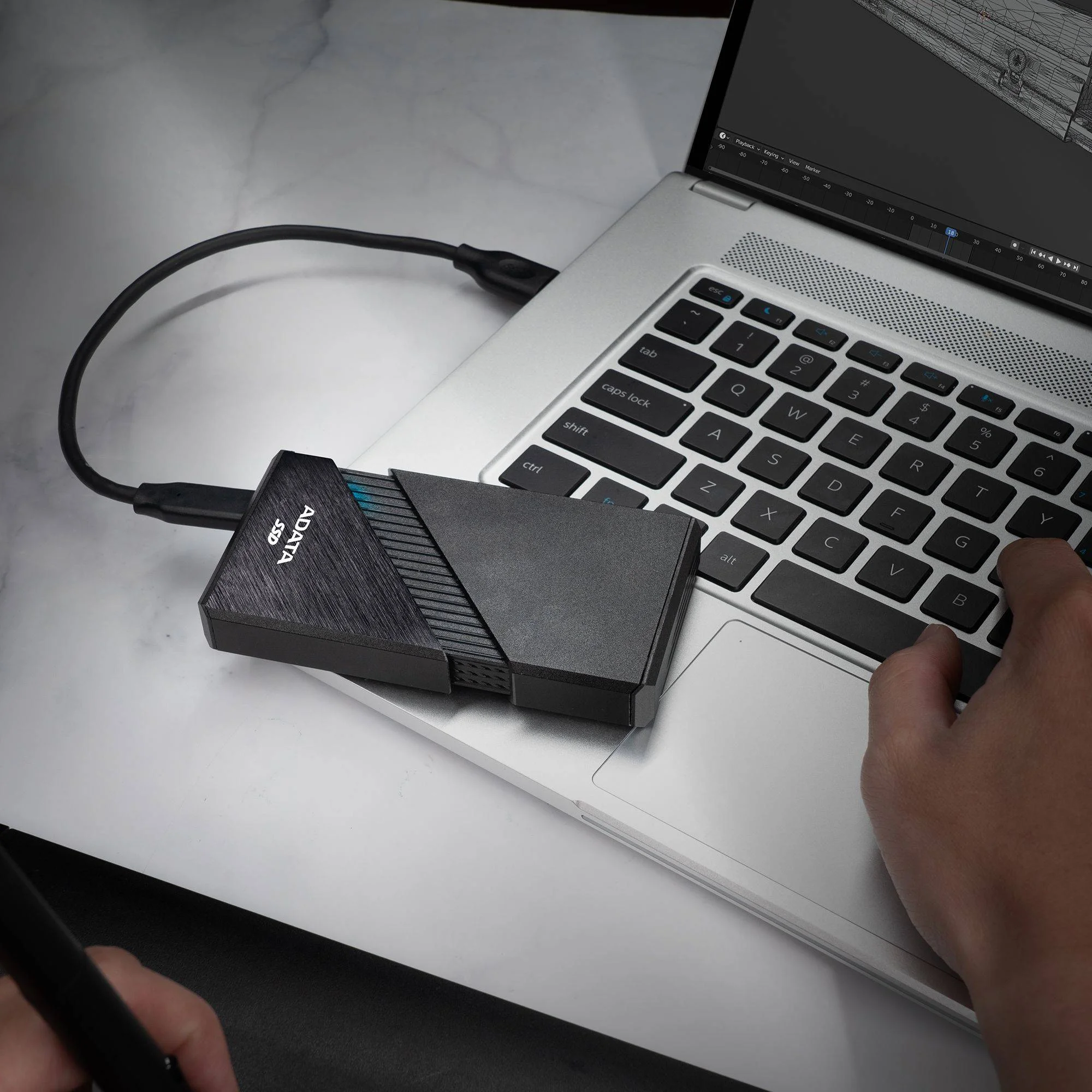 Внешний SSD ADATA SE920, 4TB, USB 4 Type-C, R/W 3800/3700, черный