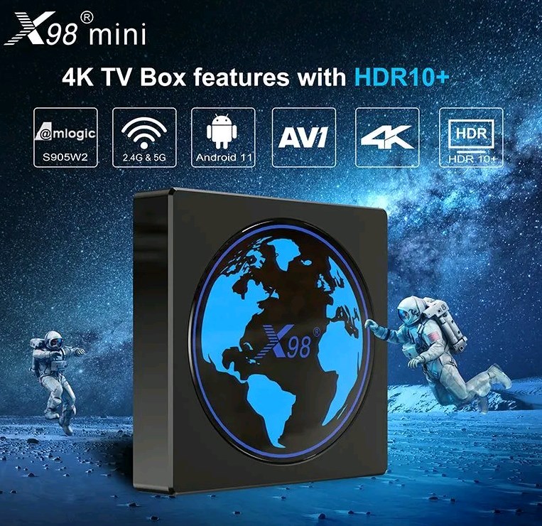 Смарт приставка X98 mini 2/16 ГБ S905W2 Android 11.x HDMI 4K H.264, H.263, JPEG, MOV, MP3, MP4