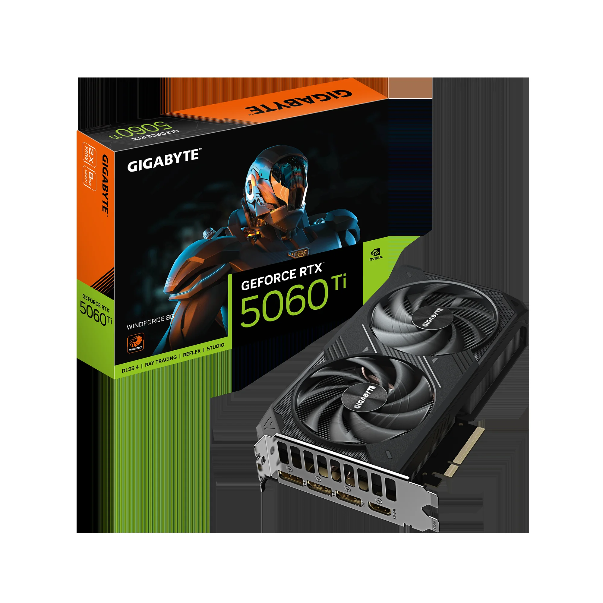 Видеокарта Gigabyte GeForce RTX 5060 WINDFORCE OC 8GB (GV-N5060WF2OC-8GD)
