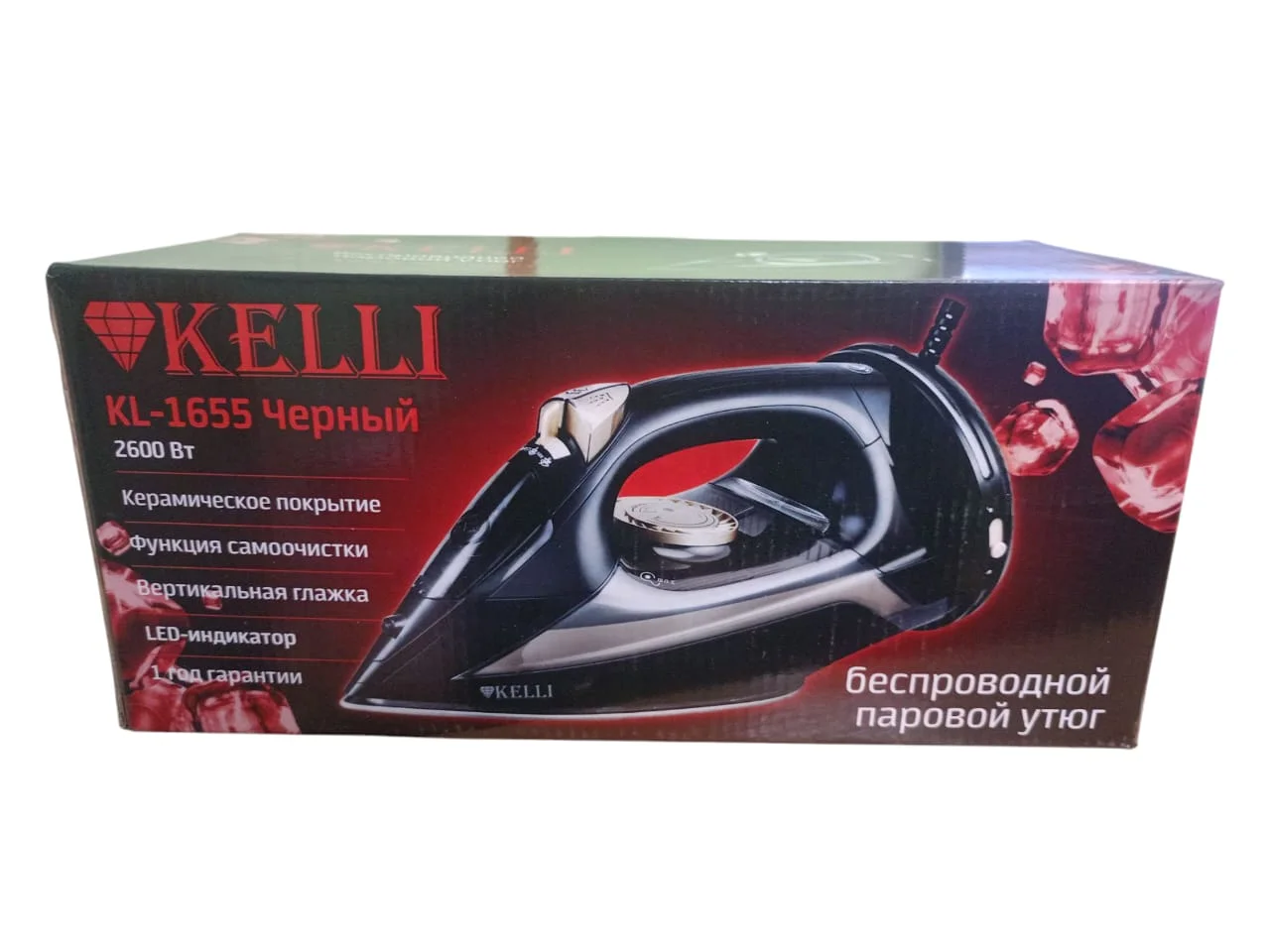 Утюг Kelli KL-1655, черный, беспроводной
