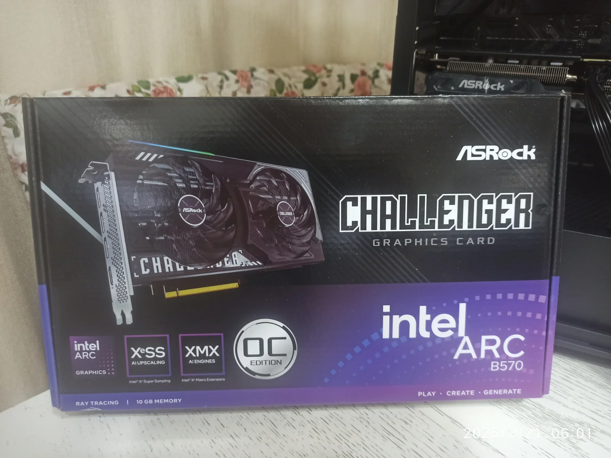 Видеокарта PCI-E 4.0 B570 10GB B570 CL 10GO ASROCK