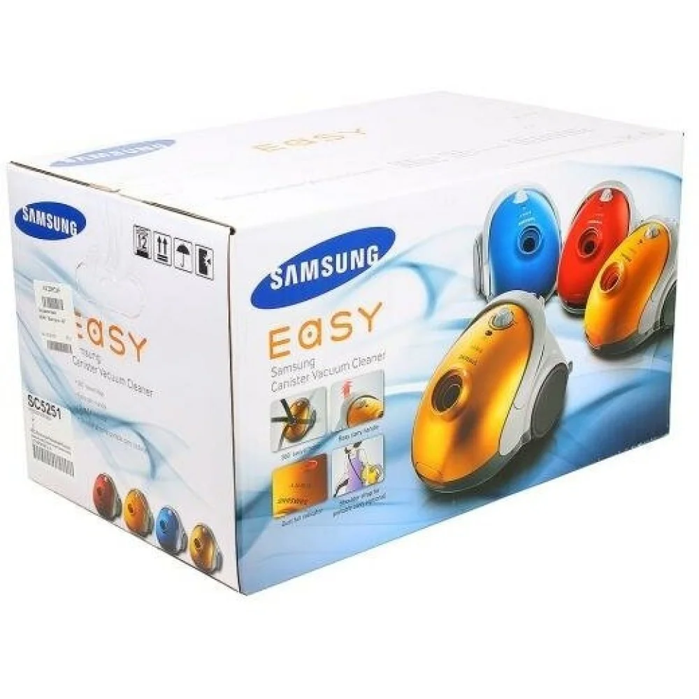Пылесос Samsung VCC5251V3R 1800Вт, красный 410/1800 Вт, уборка сухая, пылесборник мешок, контейнер 2л