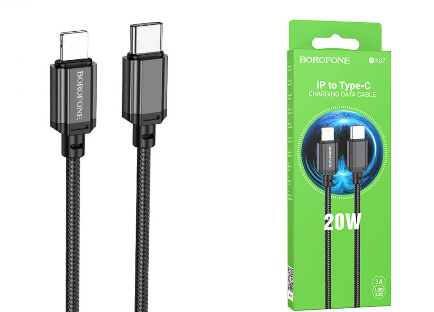 Кабель Borofone BX87 Type-C Nylon 3A 1м Черный