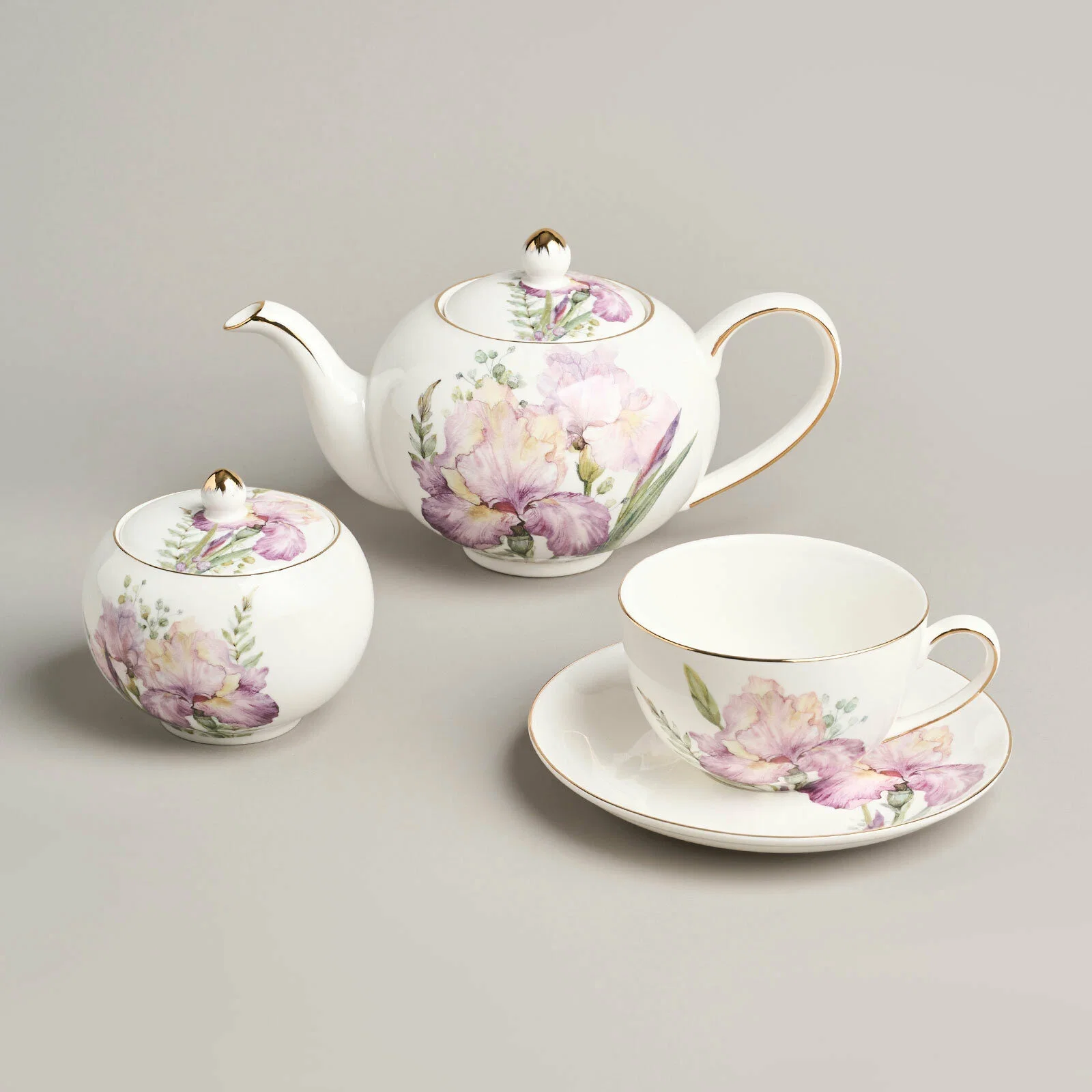 ЧАЙНЫЙ СЕРВИЗ LEFARD "IRISES" НА 6 ПЕР. 14 ПР. 1000/350/300 МЛ (КОР=2НАБ.)