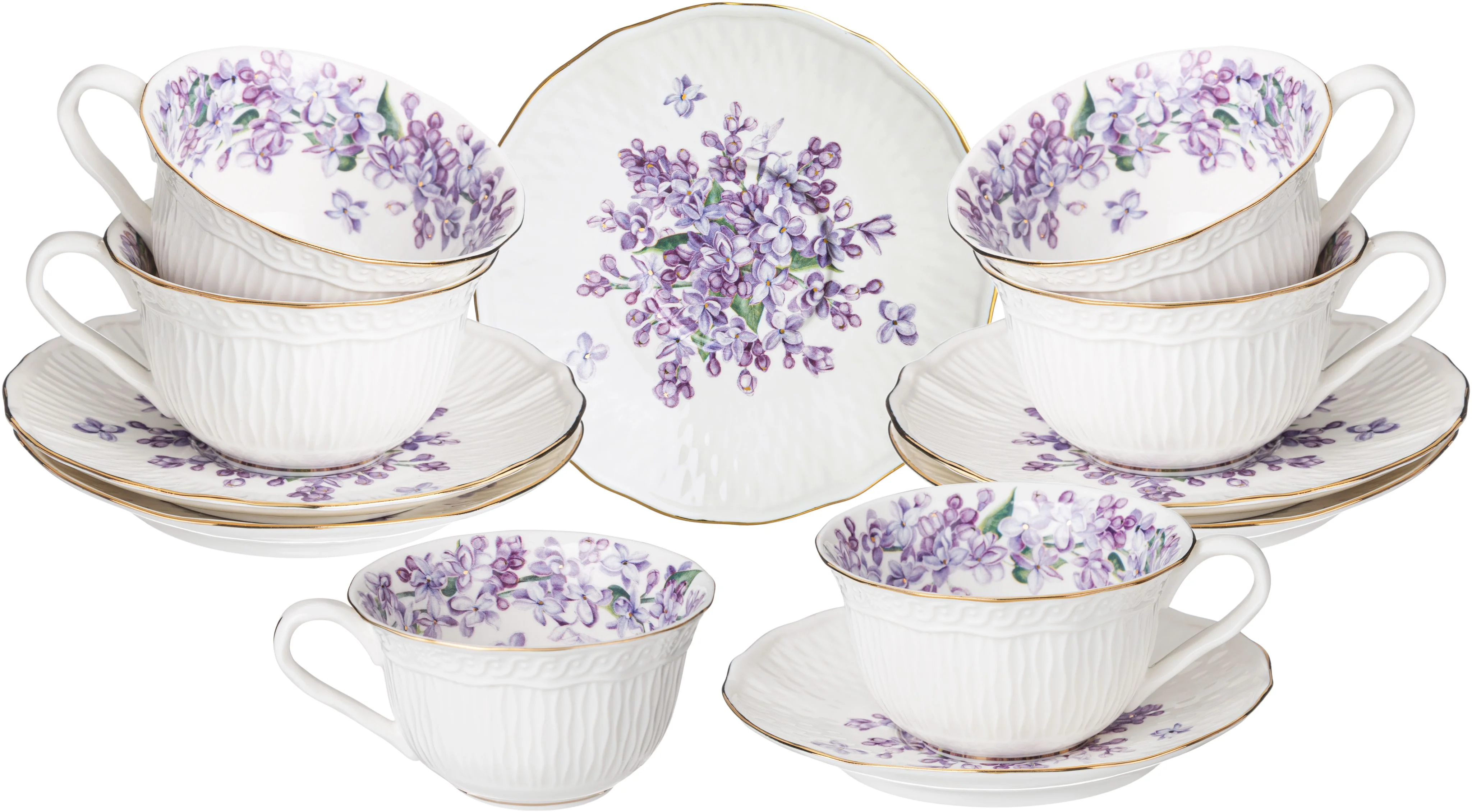 ЧАЙНЫЙ СЕРВИЗ LEFARD "LILAC" НА 6 ПЕР. 14 ПР. 800/300/250 МЛ (КОР=4НАБ.)