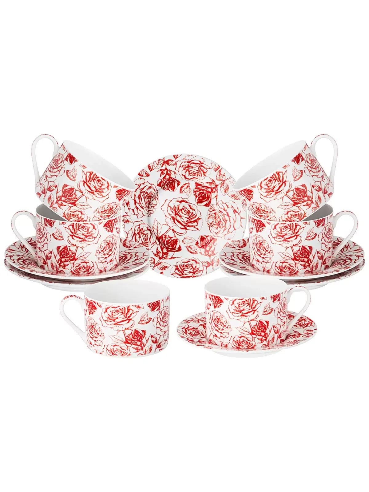 ЧАЙНЫЙ СЕРВИЗ LEFARD "ROSES" НА 6 ПЕР. 14 ПР. 200 МЛ (КОР=4НАБ.)