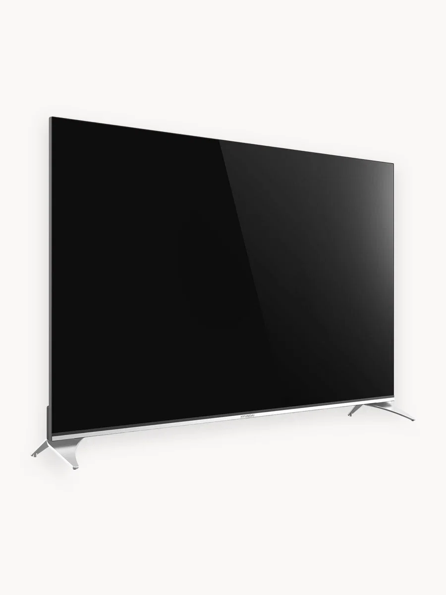 Телевизор QLED Hyundai 50" H-LED50QBU7500 Android TV Frameless черный/серебристый 4K Ultra HD 60Hz DVB-T DVB-T2 DVB-C DVB-S DVB-S2 USB WiFi Smart TV