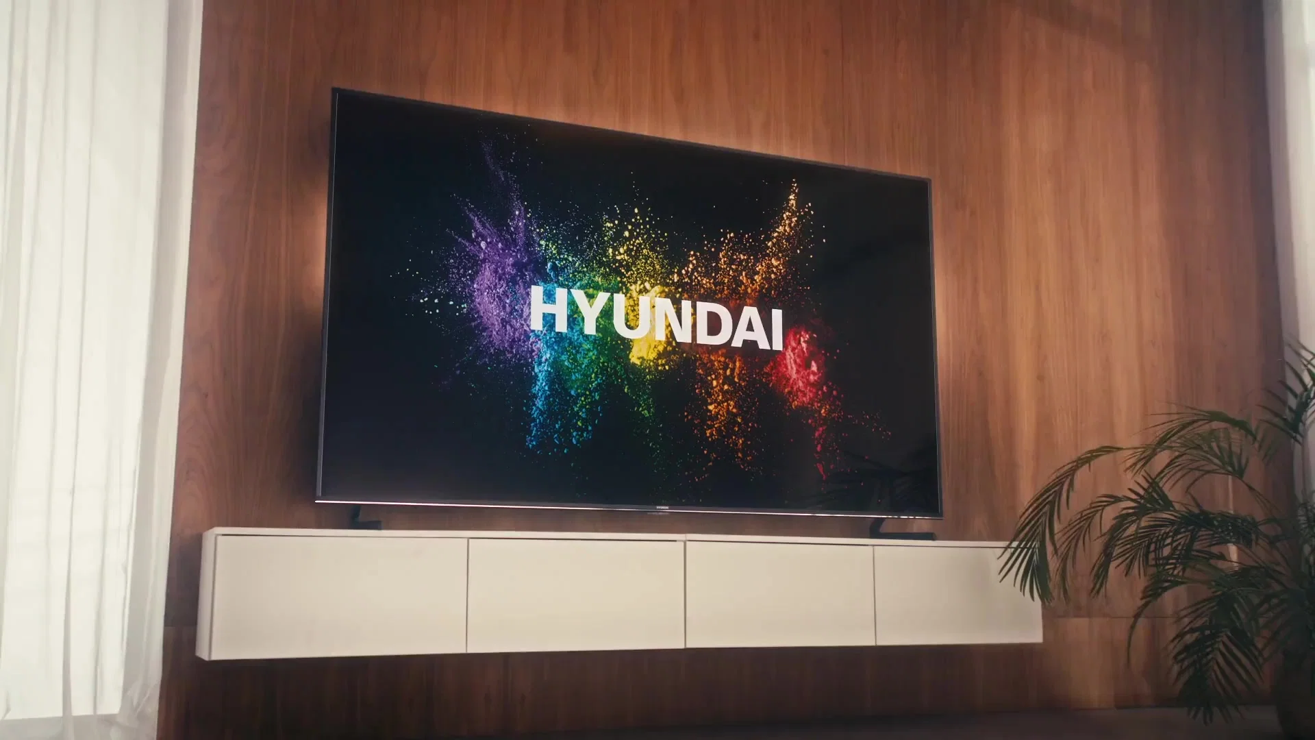 Телевизор QLED Hyundai 55" H-LED55QBU7500 Android TV Frameless черный/серебристый 4K Ultra HD 60Hz DVB-T DVB-T2 DVB-C DVB-S DVB-S2 USB WiFi Smart TV