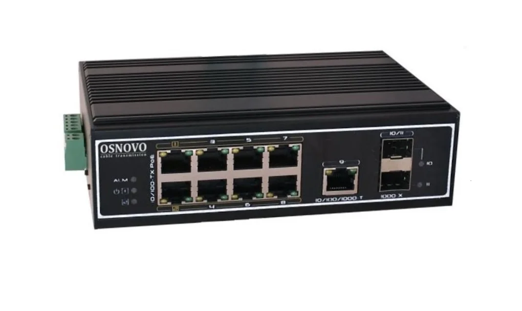 Коммутатор Osnovo SW-60812/I 8x100Mb 1G 2SFP 300W