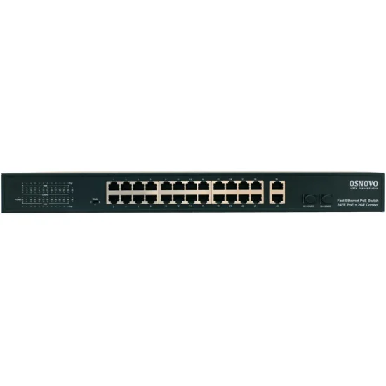 Коммутатор Osnovo SW-62422(400W) 26x100Mb 24PoE+ 400W неуправляемый