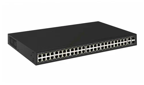 Коммутатор Osnovo SW-64822(700W) 48 портовый PoE коммутатор, 48*10/100 Base-T PoE, 2*GE Combo Uplink, PoE на порт до 30W, суммарная мощность PoE до 70