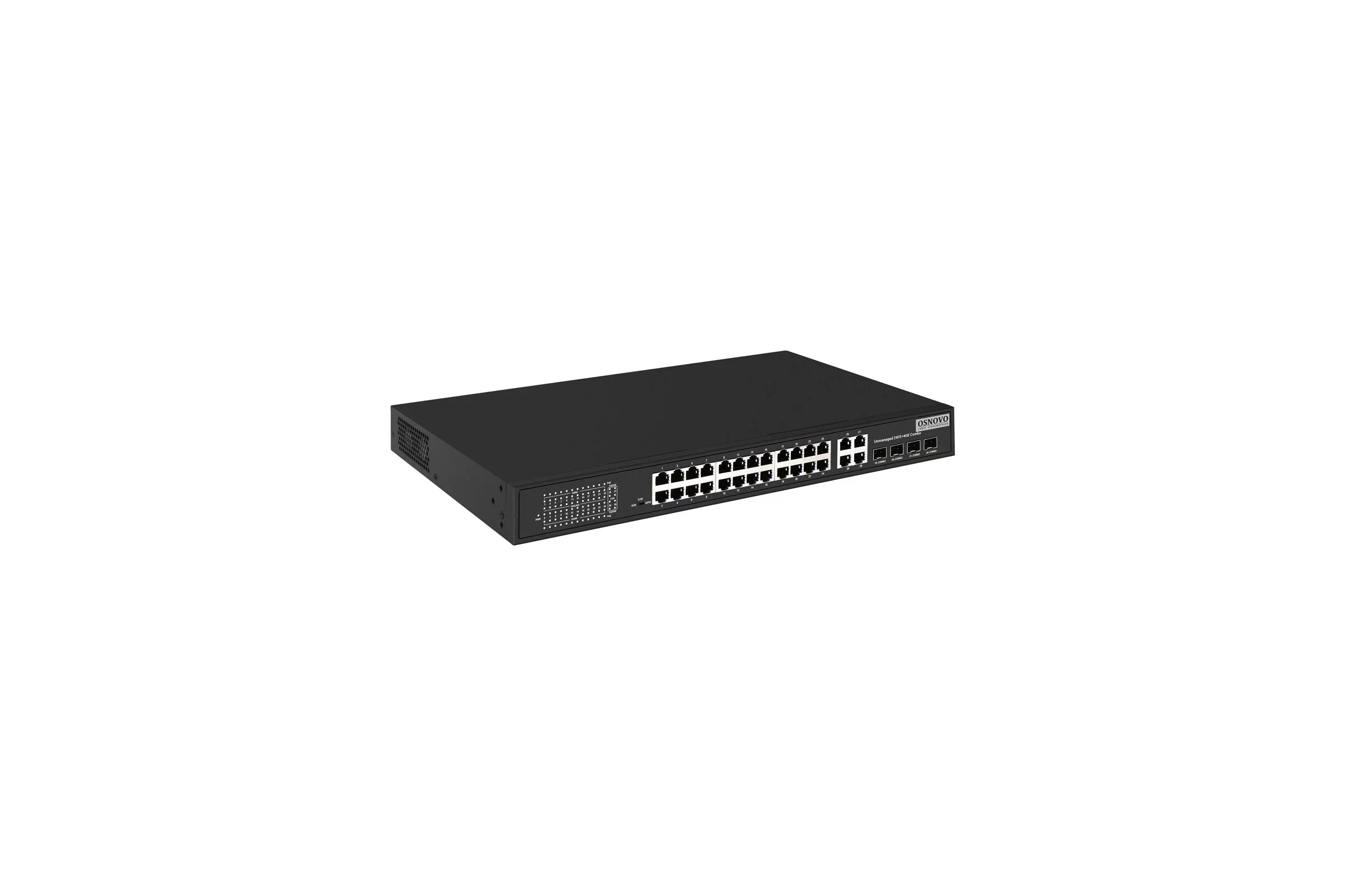 Коммутатор Osnovo SW-64822(700W) 48 портовый PoE коммутатор, 48*10/100 Base-T PoE, 2*GE Combo Uplink, PoE на порт до 30W, суммарная мощность PoE до 70