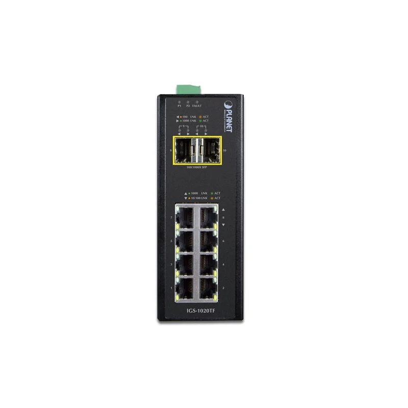 Коммутатор PLANET IGS-1820TF IP30 Industrial 16-Port 10/100/1000T + 2-Port 1000X SFP Gigabit Ethernet Switch (-40~75 degrees C, dual 12~48V DC/24V AC)