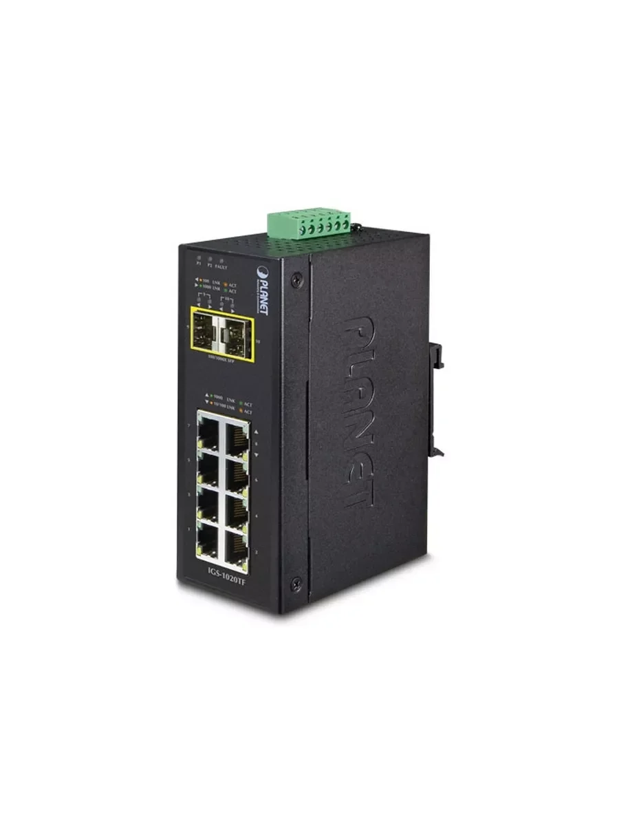 Коммутатор PLANET IGS-1820TF IP30 Industrial 16-Port 10/100/1000T + 2-Port 1000X SFP Gigabit Ethernet Switch (-40~75 degrees C, dual 12~48V DC/24V AC)