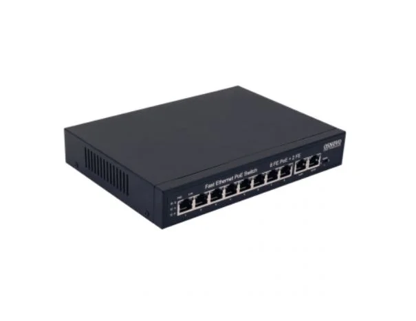 Коммутатор PoE Osnovo SW-21000(120W), 8 x FE с поддержкой PoE (IEEE 802.3af/at), 2 x FE, до 30W на порт, суммарно до 120W