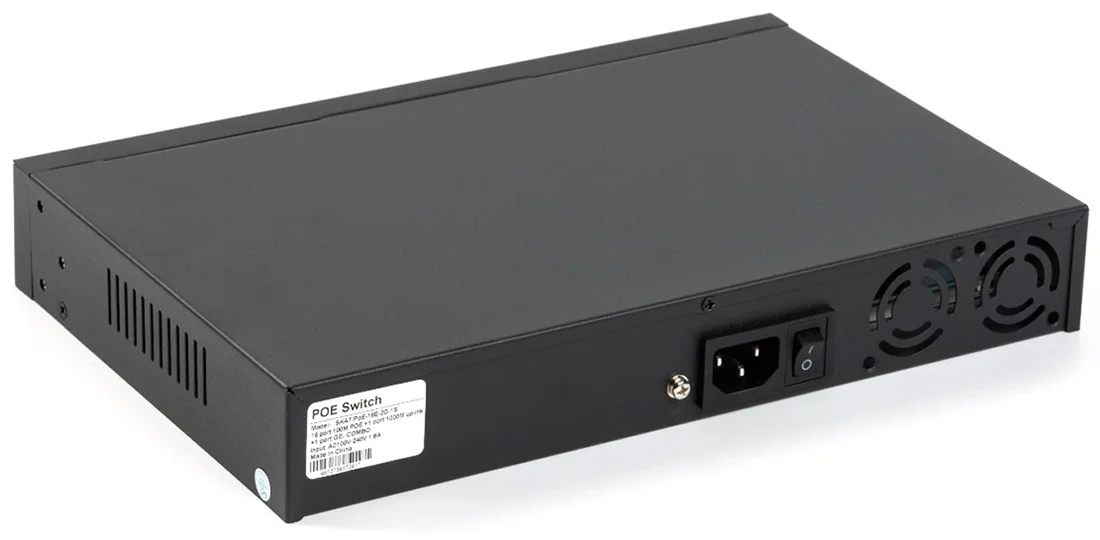 Коммутатор PoE Plus 4075 SKAT PoE-16E-2G-1S мощность 150Вт, порты:16-Ethernet, 1-Uplink, 1-COMBO