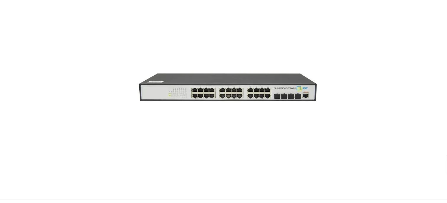 Коммутатор POE управляемый гигабитный уровня 2, 24 порта 10/100/1000Base-T с поддержкой PoE, 4 порта 100/1000BASE-X (SFP), бюджет POE 370W