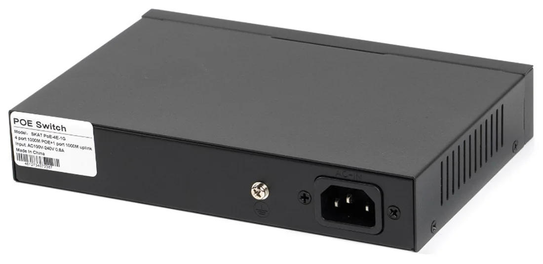 Коммутатор SKAT PoE-4E-1G PoE Plus 65Вт порты: 4-Ethernet 1-Uplink