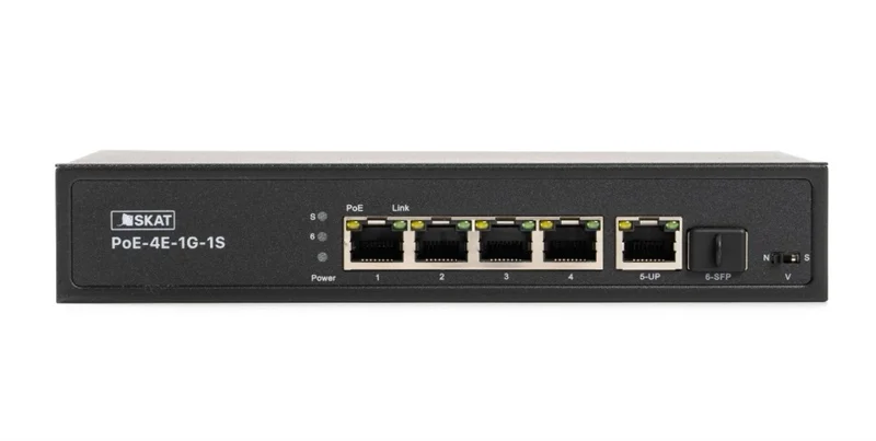 Коммутатор SKAT PoE-4E-1G PoE Plus 65Вт порты: 4-Ethernet 1-Uplink