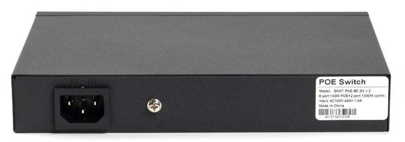 Коммутатор SKAT PoE-8E-2G v.2 PoE Plus 120Вт порты: 8-Ethernet 2-Uplink