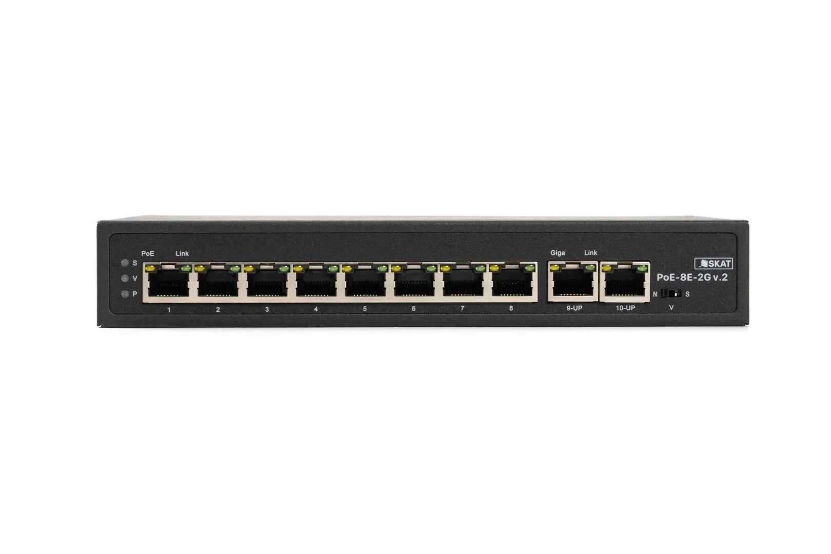 Коммутатор SKAT PoE-8E-2G v.2 PoE Plus 120Вт порты: 8-Ethernet 2-Uplink