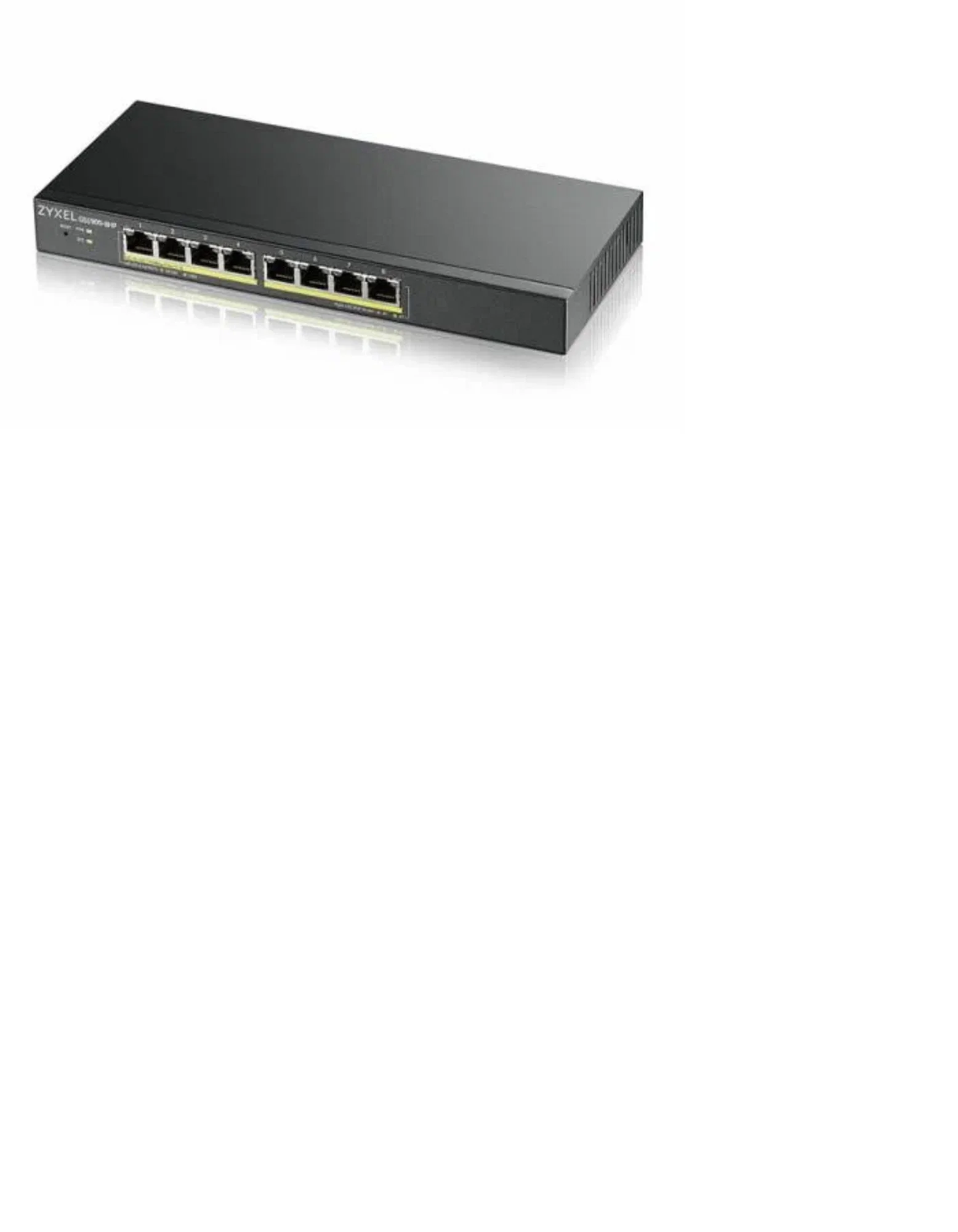 Коммутатор Smart L2 PoE+ Zyxel GS1900-8HP, 8xGE PoE+, настольный, бесшумный, бюджет PoE 70 Вт