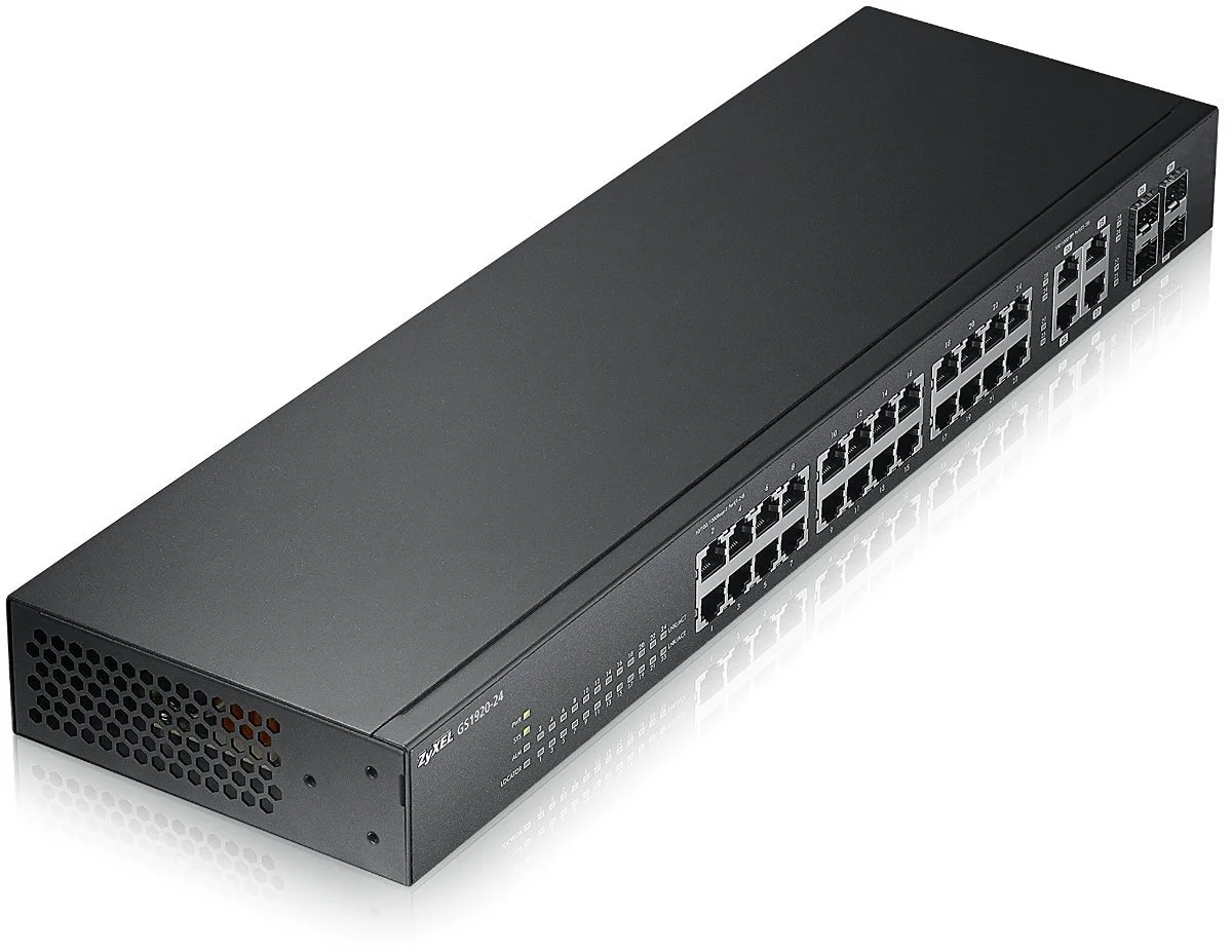 Коммутатор Smart L2 Zyxel GS1900-24, rack 19", 24xGE, 2xSFP, бесшумный