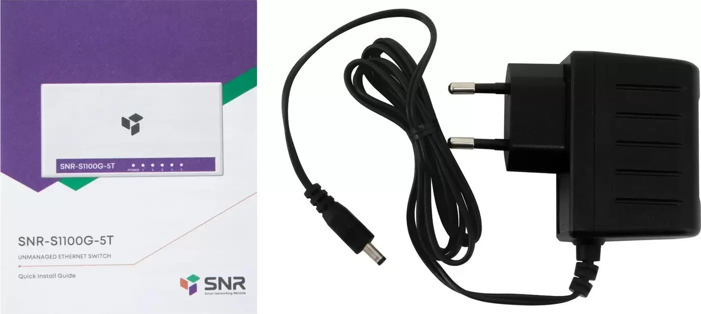Коммутатор SNR SNR-S1100G-5T, 1Гбит/с, количество портов 5 шт, (L2)