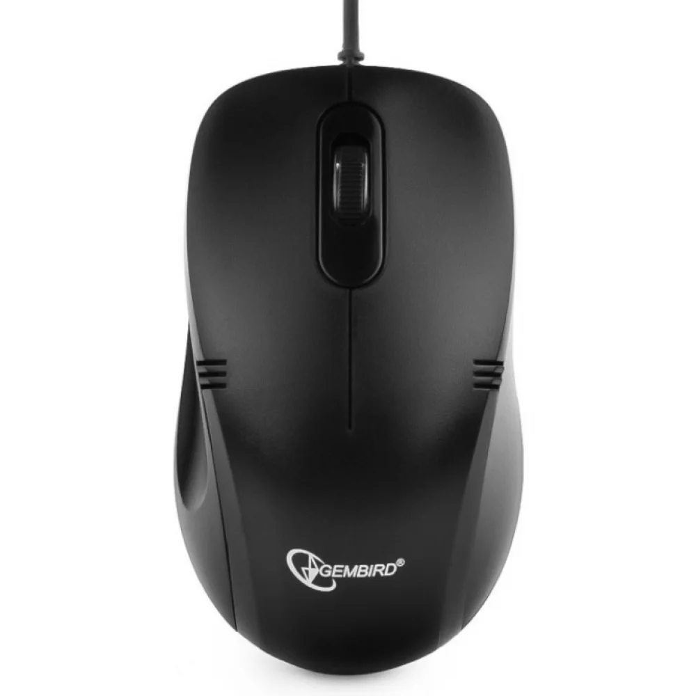 Мышь проводная Gembird MOP-100 черный, 1000 dpi, USB, кнопки - 3