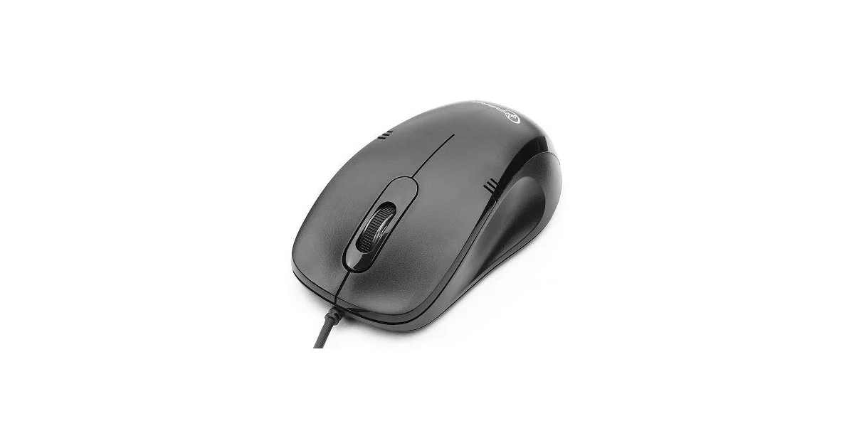 Мышь проводная Gembird MOP-100 черный, 1000 dpi, USB, кнопки - 3