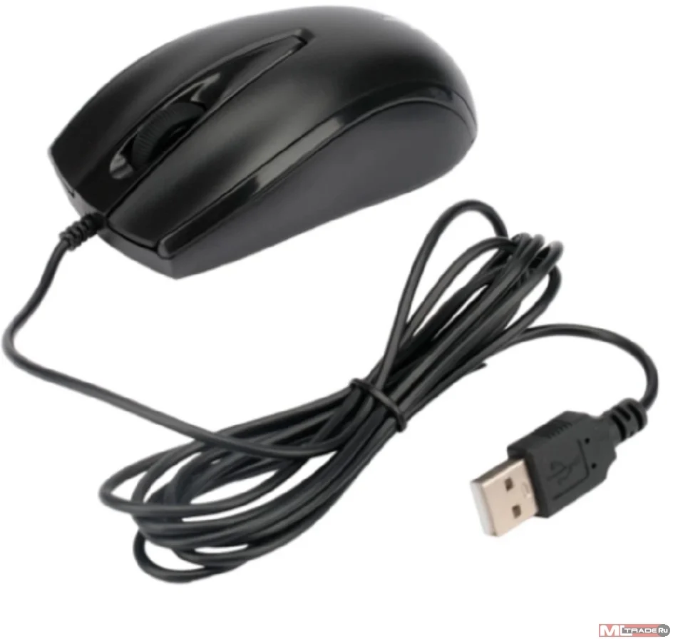 Мышь проводная Gembird MOP-110 черный, 1000 dpi, USB, кнопки - 3